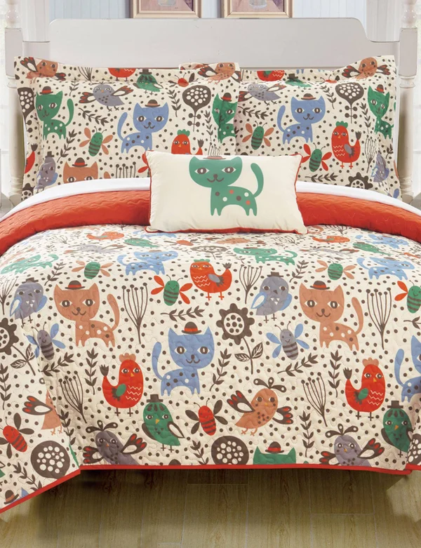 Chic Home Trixie Quilt Set - Orange - Twin
