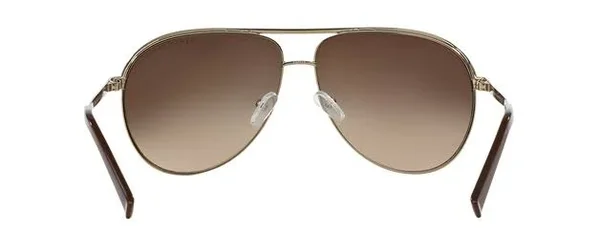 Armani Exchange Metal Unisex Aviator Sunglasses, Light Gold/Dark Brown, 61 mm