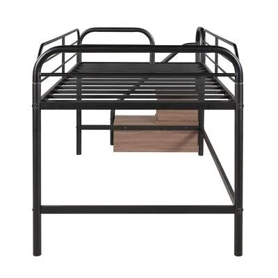 Gwin Twin Loft Bed by Isabelle & MaxÂ Isabelle & Max Bed Frame Color: Black/Brown