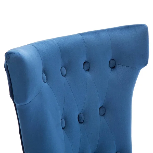 BELLEZE 2 Pcs Dining Chair Upholstered Armless Accent Side Chair Home Kitchen Furniture, Blue