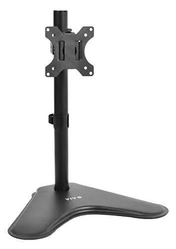 Vivo Extra Tall Single LCD Computer Monitor Free-Standing Adjustable Desk Stand for 1 Screen 13 inch to 27 inch (Stand-V011H)