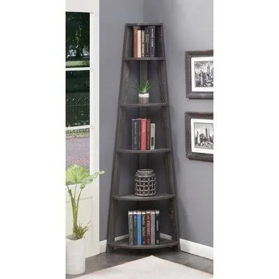 Hubbard 71x22 H x 16.5x22 W Corner Bookcase Ebern Designs Color: Weathered Gray