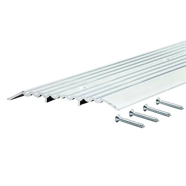 M-D Building Products Fluted Top Fixed 6 in. x 51-1/2 in. Aluminum Heavy Duty Commercial Threshold - Gray