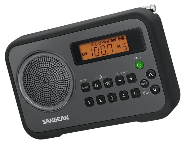 Sangean PR-D18BK AM/FM/Clock Portable Digital Radio with Protective Bumper Black