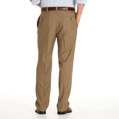 Haggar Men's Eclo Stria Expandable-Waist Flat Front Dress Pant