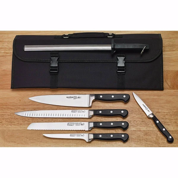 Winco (KFP-KITA) 7-Piece Cutlery Set with Shears & Knife Bag