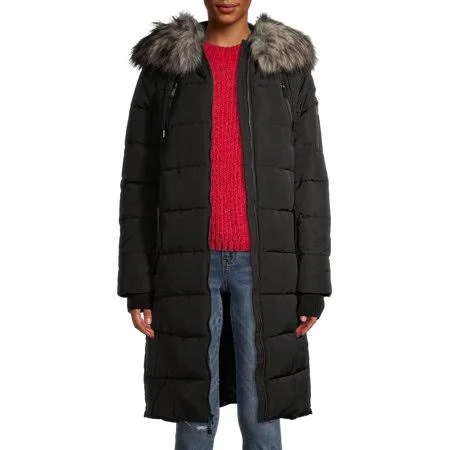 Bcbgeneration Women's Quilted Puffer Coat, Size: Large, Black