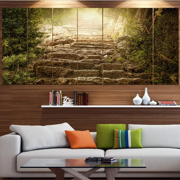 Design Art &Holy Light and Upstairs& Photographic Print Multi-Piece Image on Canvas, Size: 60 in. Wide x 28 in. High - 5 Equal P