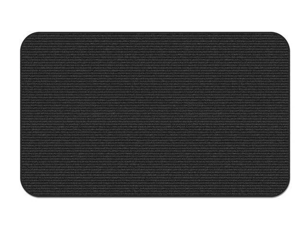 House - Home and More Indoor/Outdoor Double-Ribbed Carpet Area Rug with Skid-Resistant Rubber Backing - Smokey Black - 3' x 6'