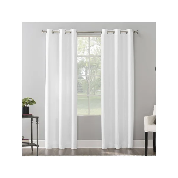 The Big One 2-Pack Raiden Solid Grommet Window Curtain Set, White, 40X84