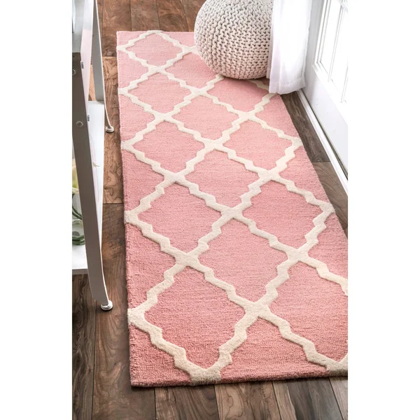nuLOOM Hand Hooked Marrakech Trellis Rug, Pink