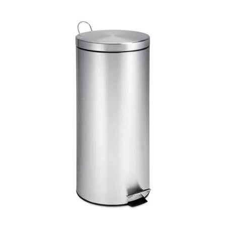 Honey-Can-Do Trs-02110 Round Stainless Steel Step Trash Can w/Liner, 30 LITER