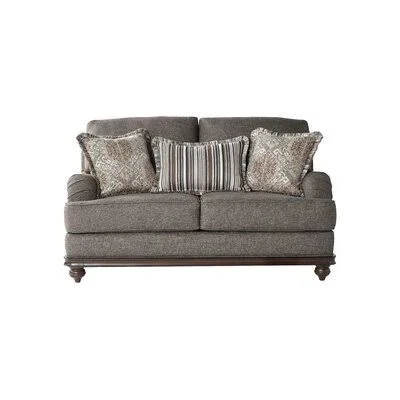 Ducote 66x22 Loveseat with Reversible Cushions Lark Manor Fabric: Light Brown Polyester Blend
