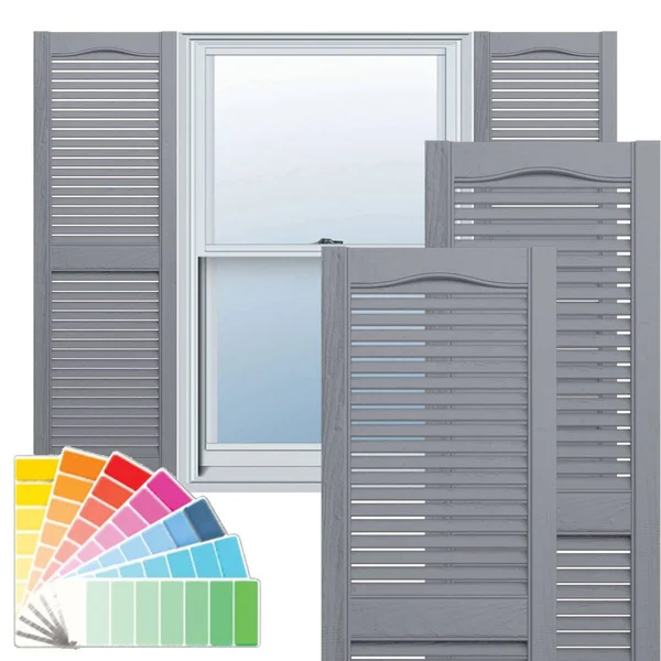 Builders Edge Paintable Vinyl Open Louvered Shutter