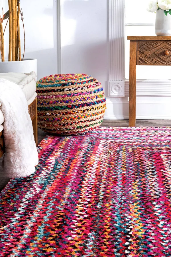 nuLOOM Hargis Labyrinth Area Rug, 5& x 8&, Red