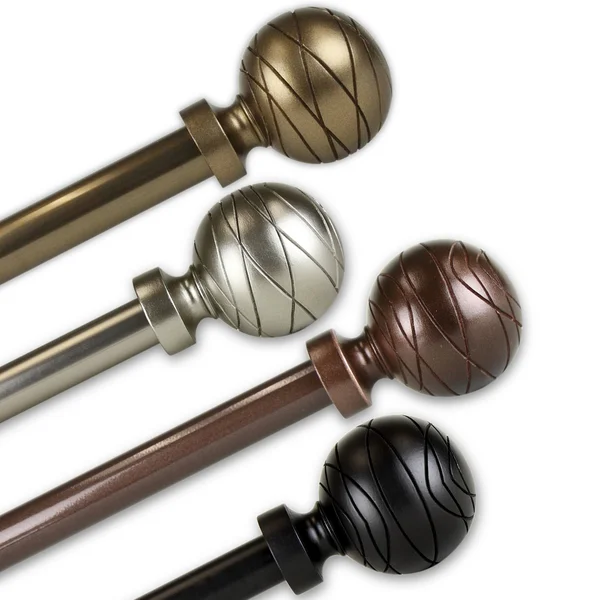 InStyleDesign Desmond Adjustable Curtain Rod - 120-170 inch - Black