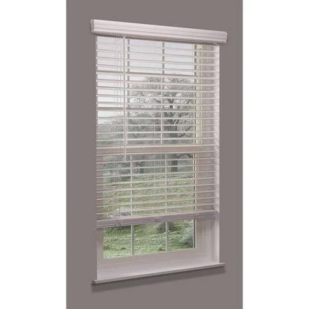 Linen Avenue F5Wt2200B56Im Cordless Faux Wood Blind, white, 22x22w x 52 to
