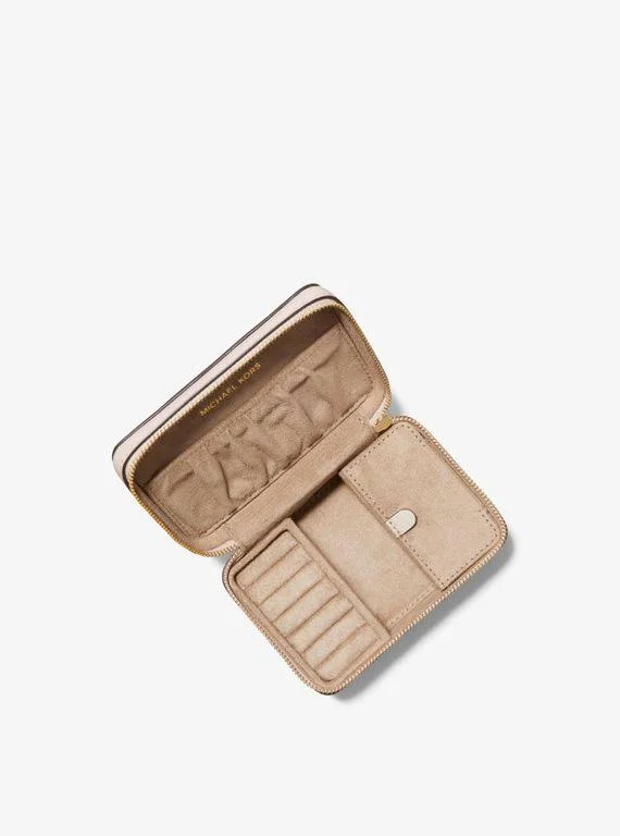 Michael Kors Small Logo Stripe Jewelry Case 32H0GTMN5B - One Size, Pink
