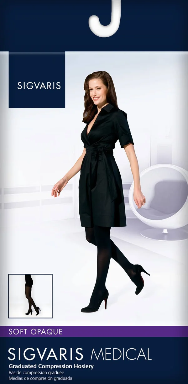 Sigvaris Soft Opaque Closed Toe Pantyhose, 20-30 mmHg, Espresso