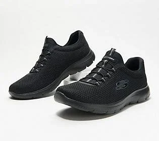 Skechers Washable Slip-On Bungee Summit Sneaker - Calm Harmony, Size 6 Medium, Black