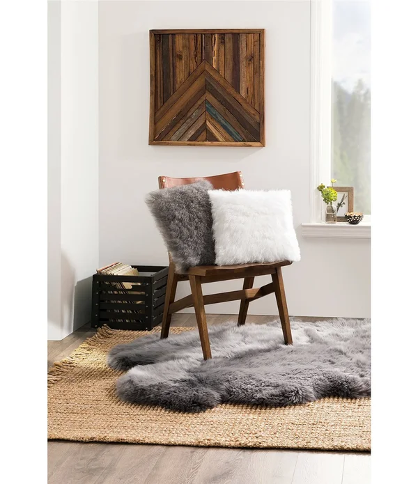 Ugg Sheepskin Area Throw Rug - Grey