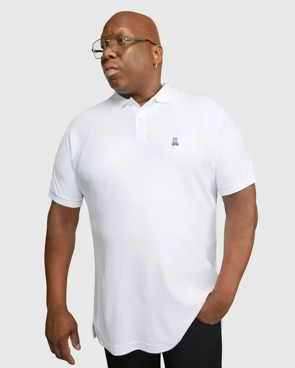 Psycho Bunny Big and Tall Classic Polo (White) Men's Clothing