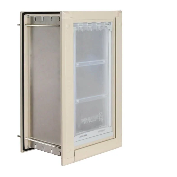Endura Flap Wall Mount Pet Door Small - Double Flap, Tan