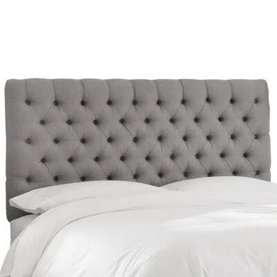 Tufted Upholstered Panel Headboard Wayfair Custom Upholstery Size: California King, Upholstery: Linen Gray