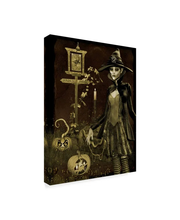 Trademark Fine Art Ali37255-C2432Gg Jean Plout 'Halloween Graveyard 3'