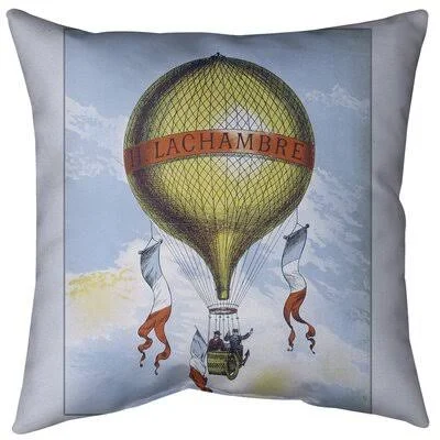 Hot Air Balloon Poster Throw Pillow Insert East Urban Home Size: 20x22 x 20