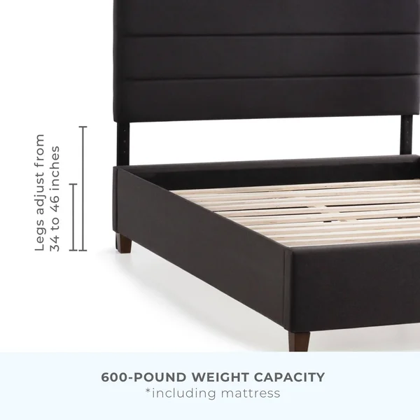 Brookside Upholstered Horizontal Channel Bed - Beige - California King