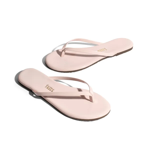 Glosses, Women's Leather Flip Flops & Sandals, TKEES Custard, 5