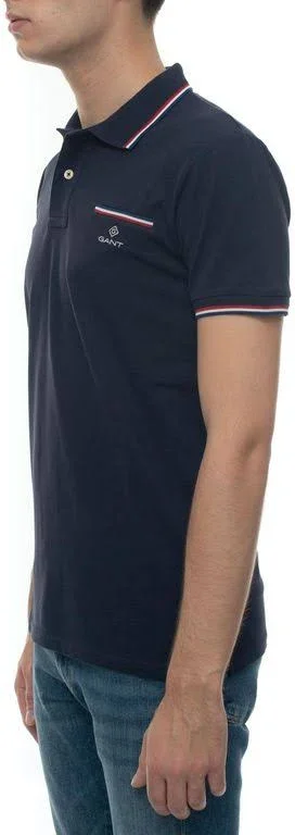 Gant Polo Shirt with Breast Pocket Blue Cotton - Blue - Polo Shirts