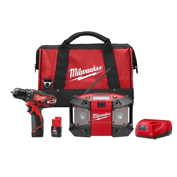 Milwaukee 2492-22 M12 Combo Kit 3/8-Inch Drill Driver & Radio
