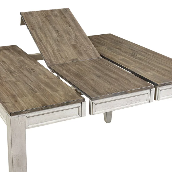 The Gray Barn Aldrich Two-Tone Smokey Counter Height Table - Smokey Alabaster and Honey Brown