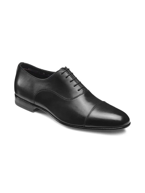 Santoni Darian Cap Toe Oxford Men's Shoes Black : 10.5 D