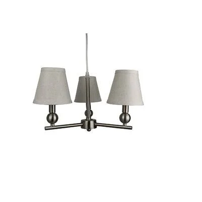 Ariel 3-Light Shaded Classic - Traditional Chandelier Charlton Home Finish: Brushed Nickel, Shade Color: Beige