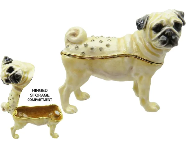 Pug Jeweled Trinket Box with Swarovski Crystals.