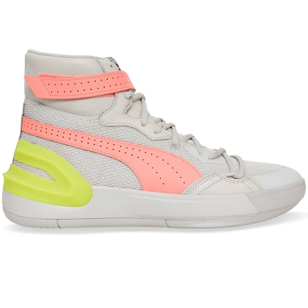 Puma Sky Modern Basketball Shoes, Glacier Grey/Fizzy Yellow, 12