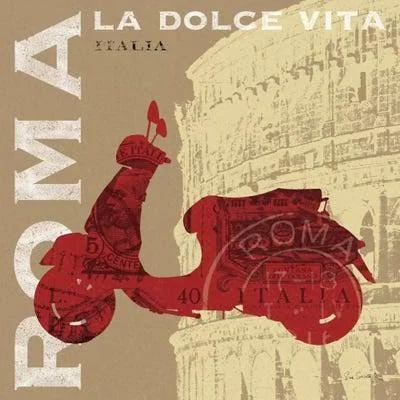 Framed Poster Prints - Motoring in Rome by Sue Schlabach ( transportation > by Land > Scooters art)