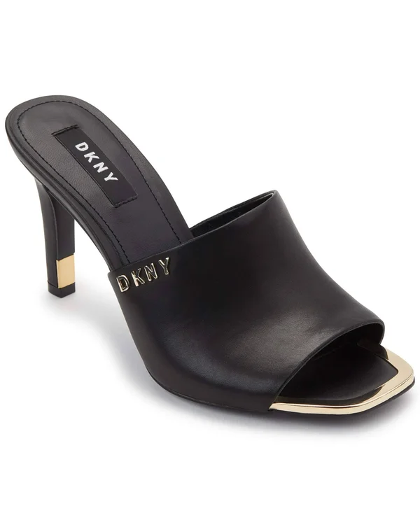 Dkny Womens Bronx . Leather Open Toe Mules