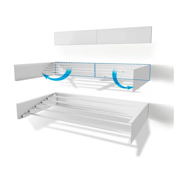Step Up 40 in. Indoor/Outdoor White Retractable Wall Mount Drying Rack