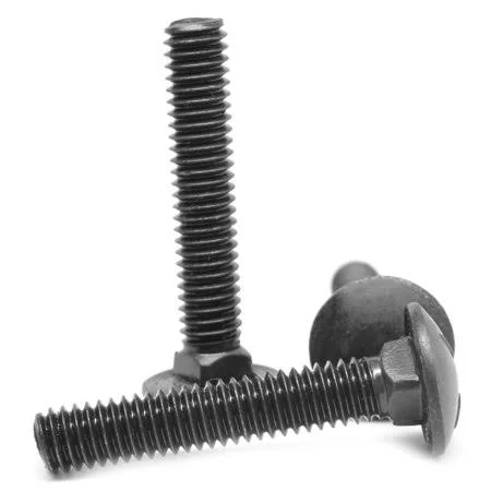 5/16 inch-18 x 4 inch (FT) Coarse Thread Grade 5 Carriage Bolt Medium Carbon Steel Black Oxide Pk 187