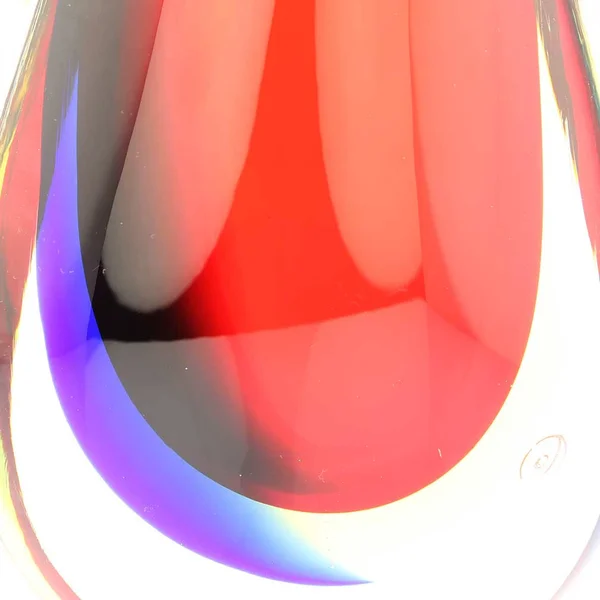 Murano Glass Sommerso Wave Vase - Red Blue Amber
