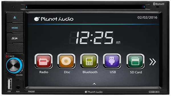 Planet Audio P9628b 6.2x22 Double-din In-dash Touchscreen DVD Receiver With Bluetooth