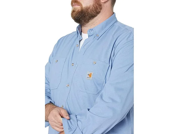 Carhartt Men's Medium Blue Flame-Resistant Force Cotton Hybrid Shirt