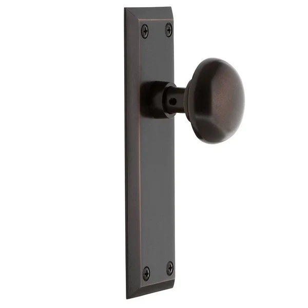 Nostalgic Warehouse 702958 New York Plate Privacy New York Door Knob - Timeless Bronze