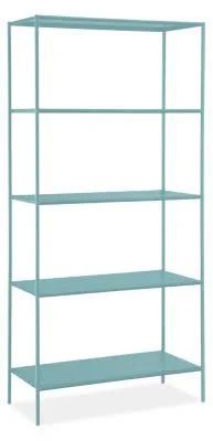 Room & Board - Modern Slim Bookcase 15d 34W 72H in Ocean Blue
