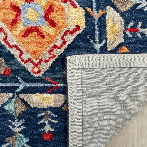Safavieh Aspen Navy/Orange 7 ft. x 7 ft. Square Area Rug