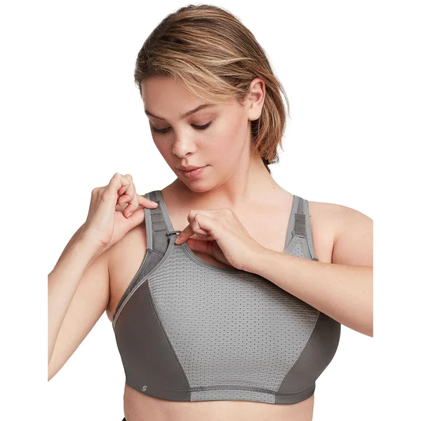 Glamorise Women's Adjustable Wire Sports Bra - 46H, Gray